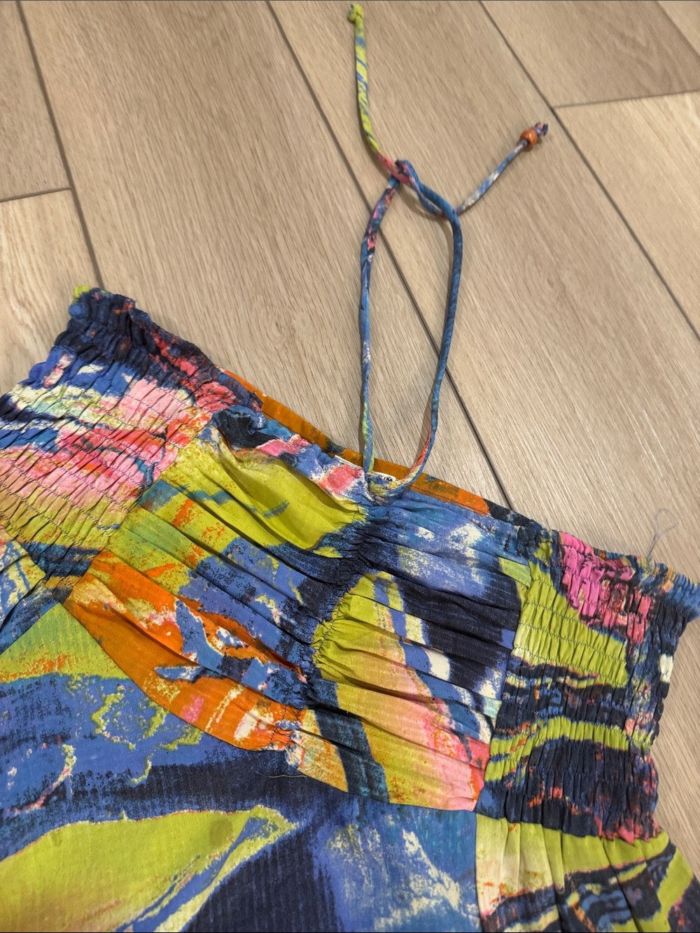 Harlem Jumpsuit All Over Print Halter Top Sz S/M Hippie Festival Bright - Picture 3 of 7